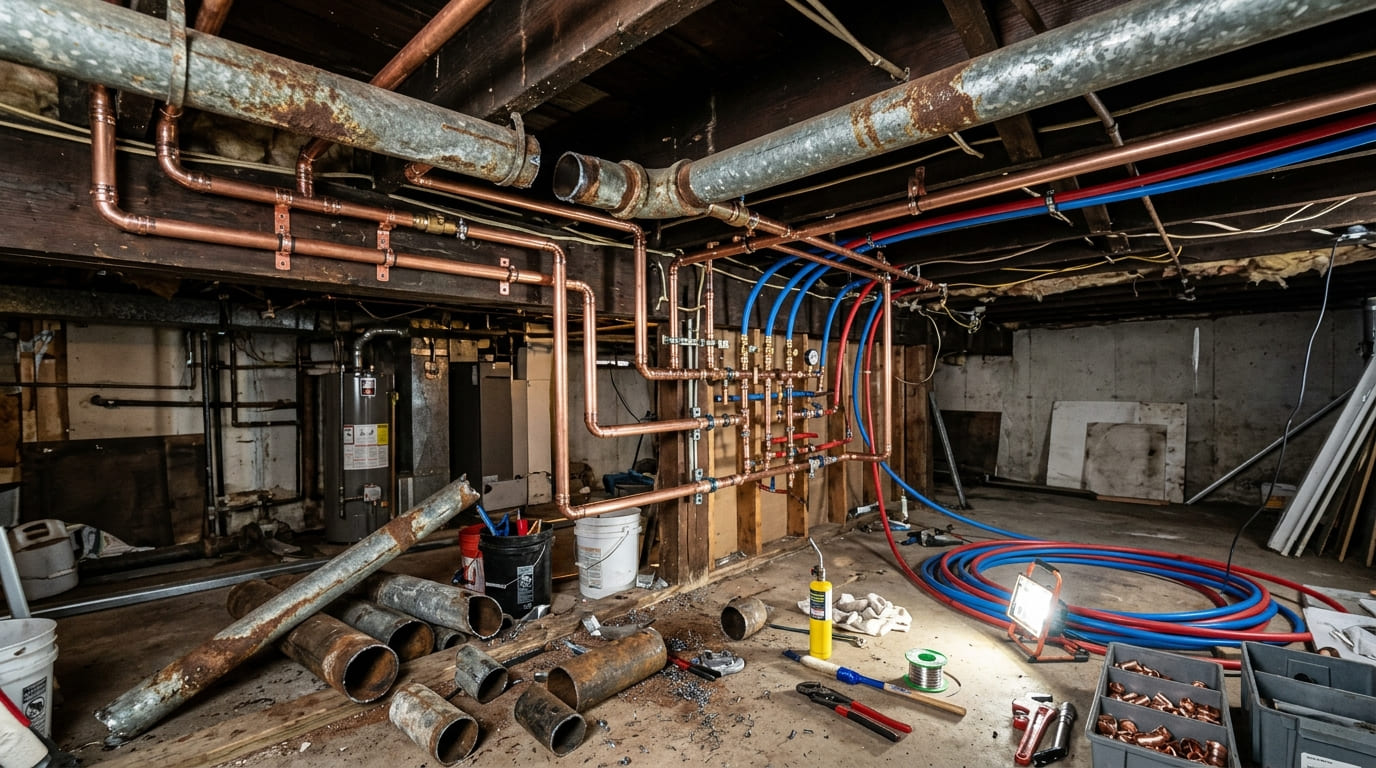 Repiping 2 Rooter King Galvanized Pipes